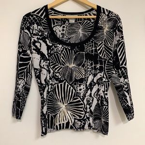 Alberto Makali Floral Sweater Large Sequins